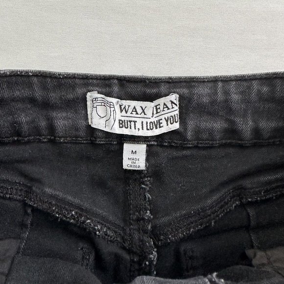 Wax Jean Shorts Women's M Black Denim Mini Shorts Stretch M (26x2.5) A* - Picture 7 of 13